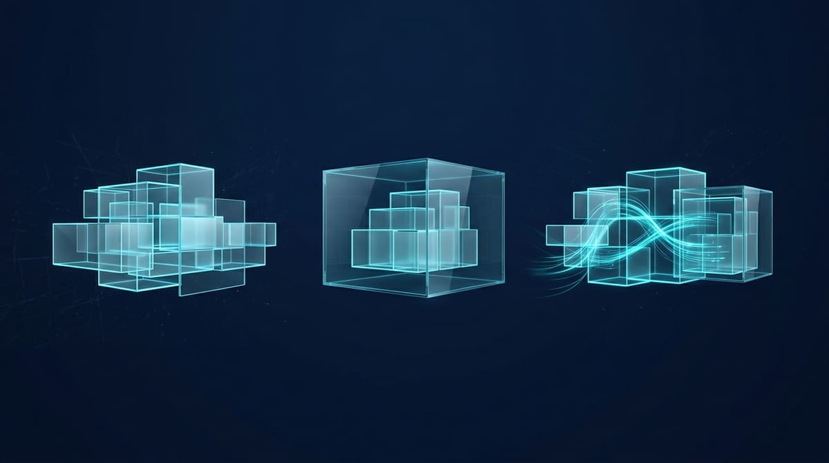 Diagram perbandingan public cloud, private cloud, dan hybrid cloud