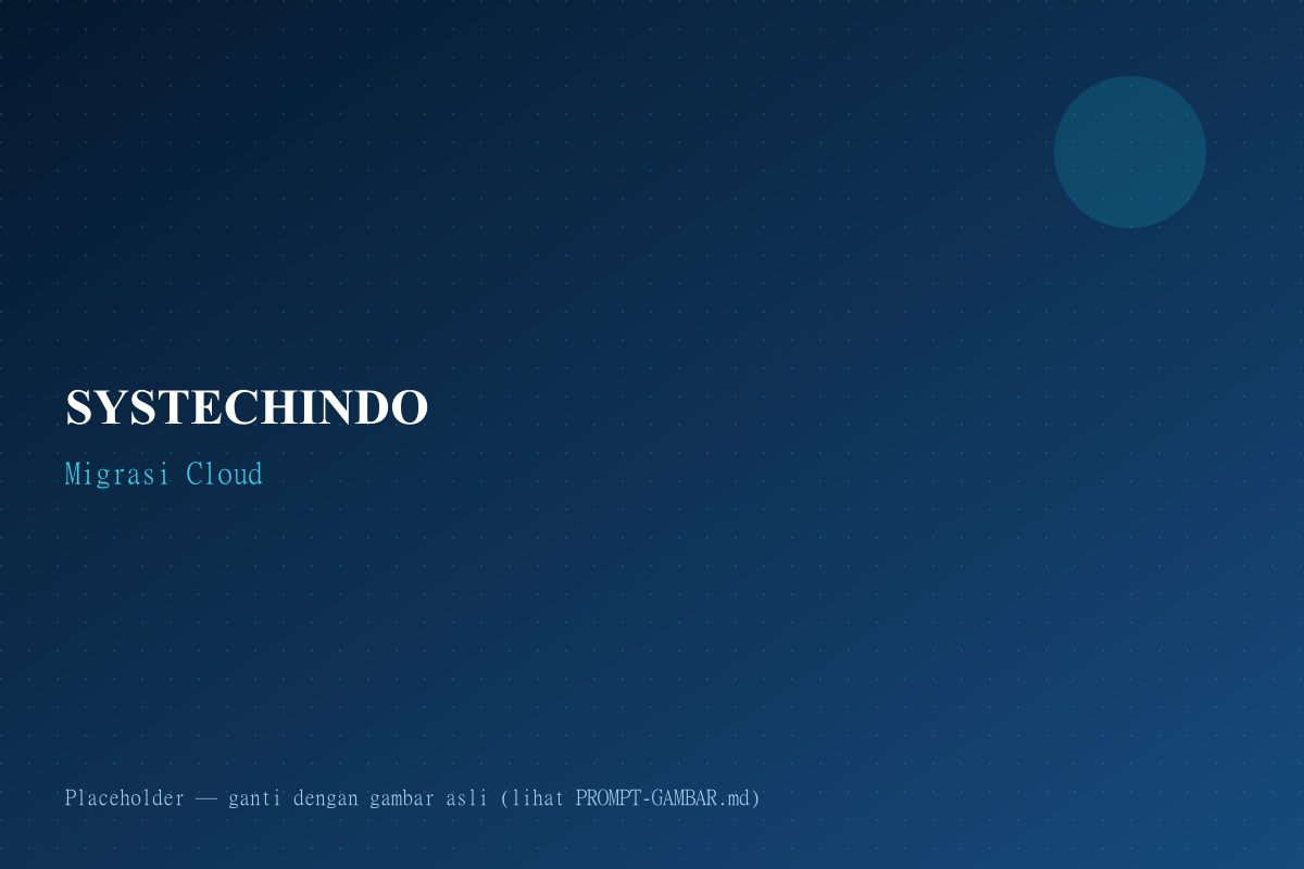 Ilustrasi proses migrasi data dari server on-premise menuju infrastruktur cloud
